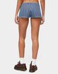 EDIKTED Odie Striped Low Rise Denim Micro Shorts image number 3