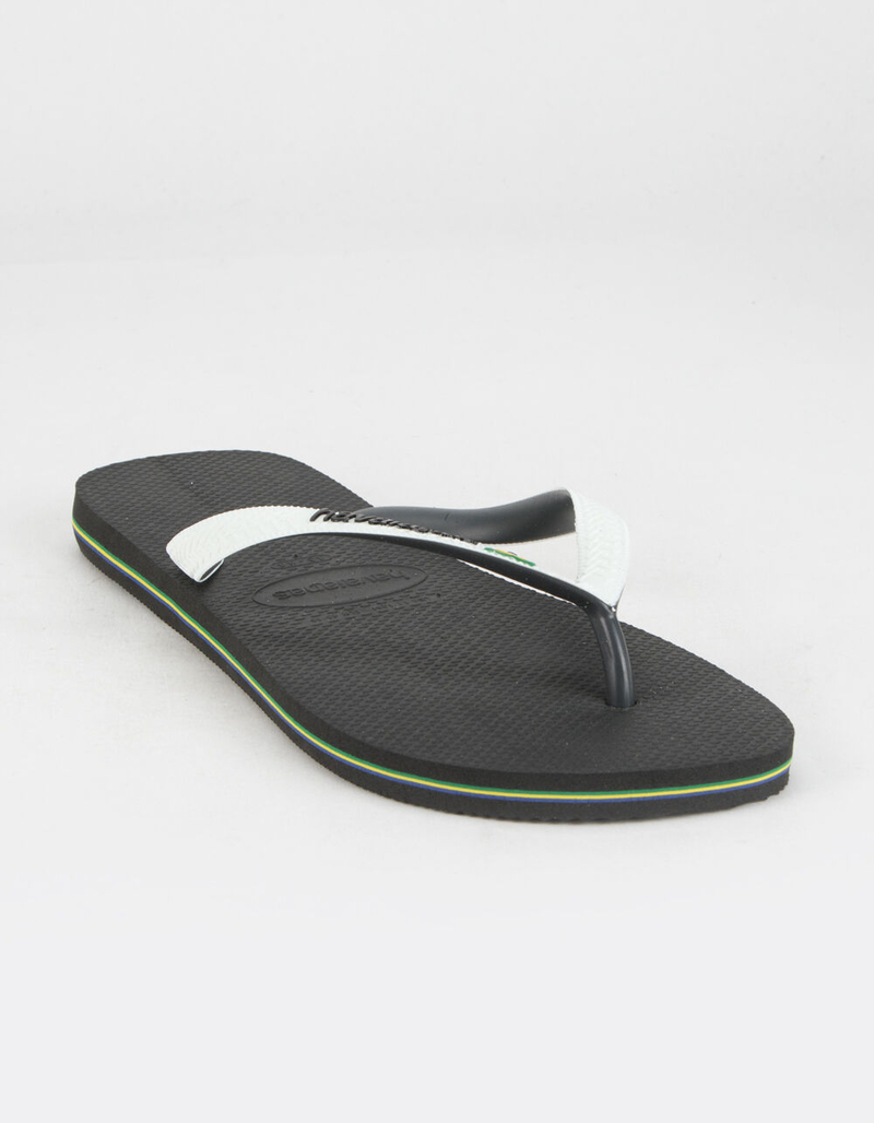 HAVAIANAS Brazil Mix Mens Black & White Sandals image number 0