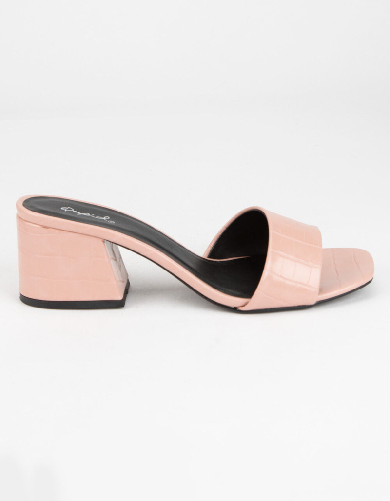 QUPID Crocodile Womens Blush Block Heels image number 0