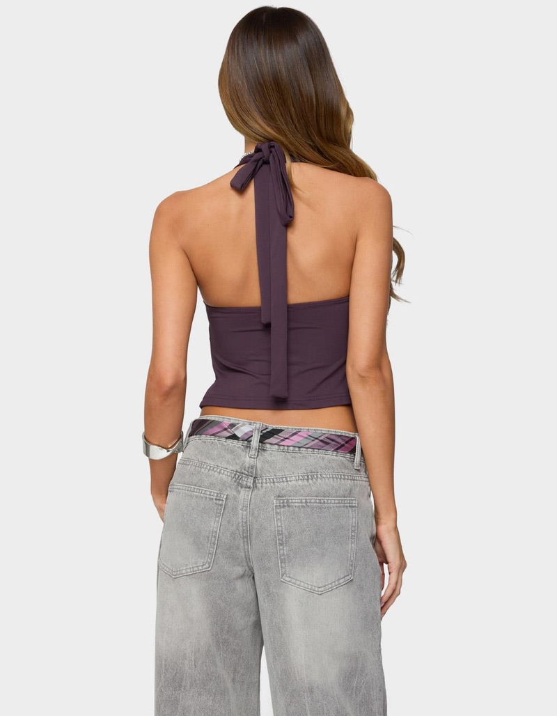 EDIKTED Prima Twisted Split Front Halter Top image number 2