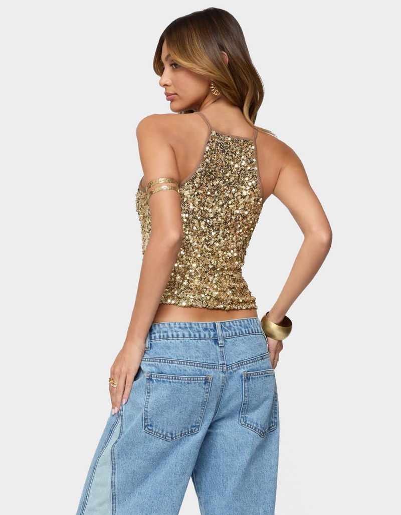 EDIKTED Pasha Sequin Tank Top image number 2