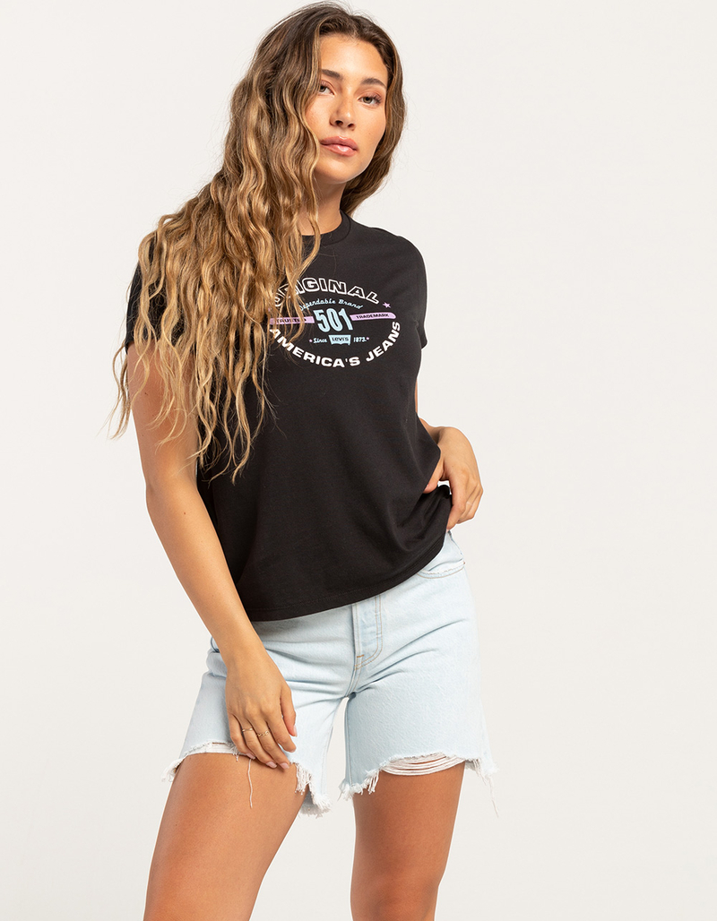 LEVI'S 501 Mid Thigh Womens Denim Shorts - Fade Off image number 0