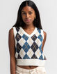 DICKIES Womens Argyle Sweater Vest image number 1