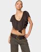 EDIKTED Deena Ruffled V-Neck Top image number 1