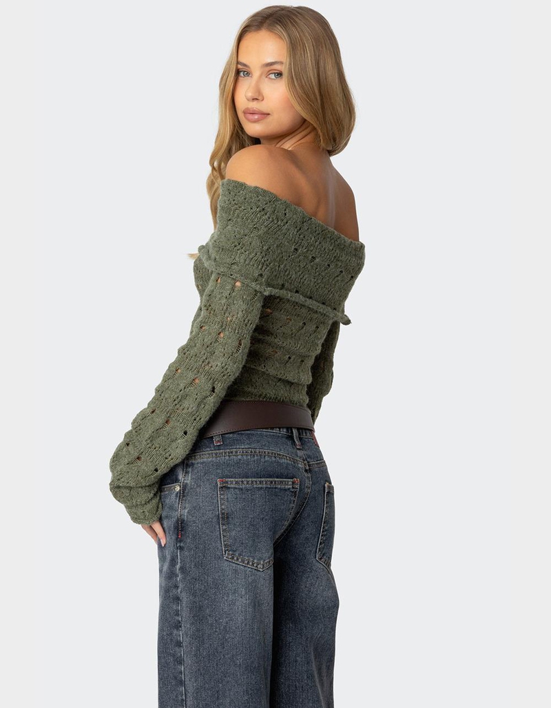 EDIKTED Kenna Fold Over Knit Top image number 1