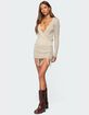 EDIKTED Tassel Knit Wrap Mini Dress image number 4