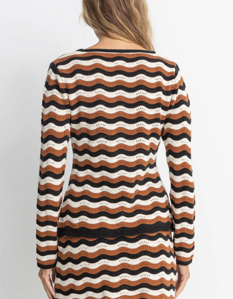 RHYTHM Venice Womens Long Sleeve Tie Front Top image number 3