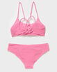 FULL TILT Texture Strappy Girls Bralette Bikini Set image number 3