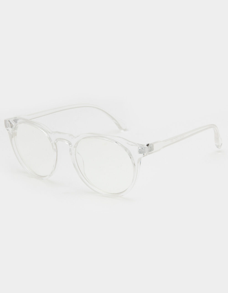 Round Keyhole Clear Blue Light Glasses image number 0