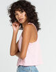 HEART & HIPS High Neck Cropped Loose Womens Pink Tank image number 2