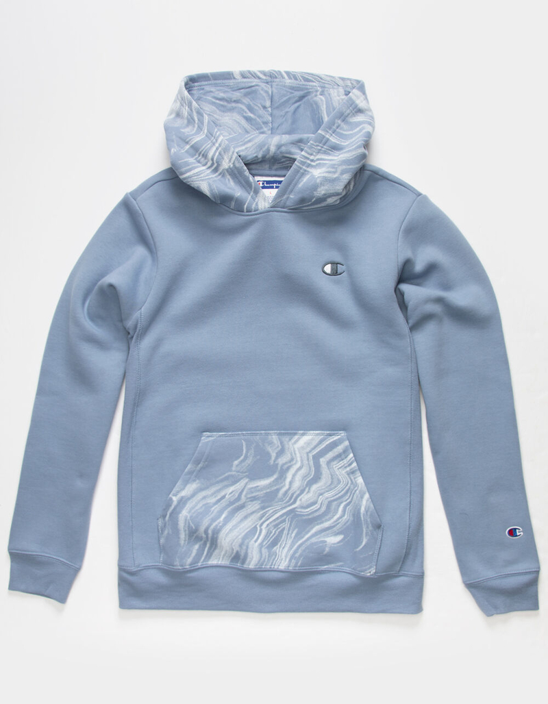 CHAMPION Marble Boys Light Blue Pullover Hoodie image number 0