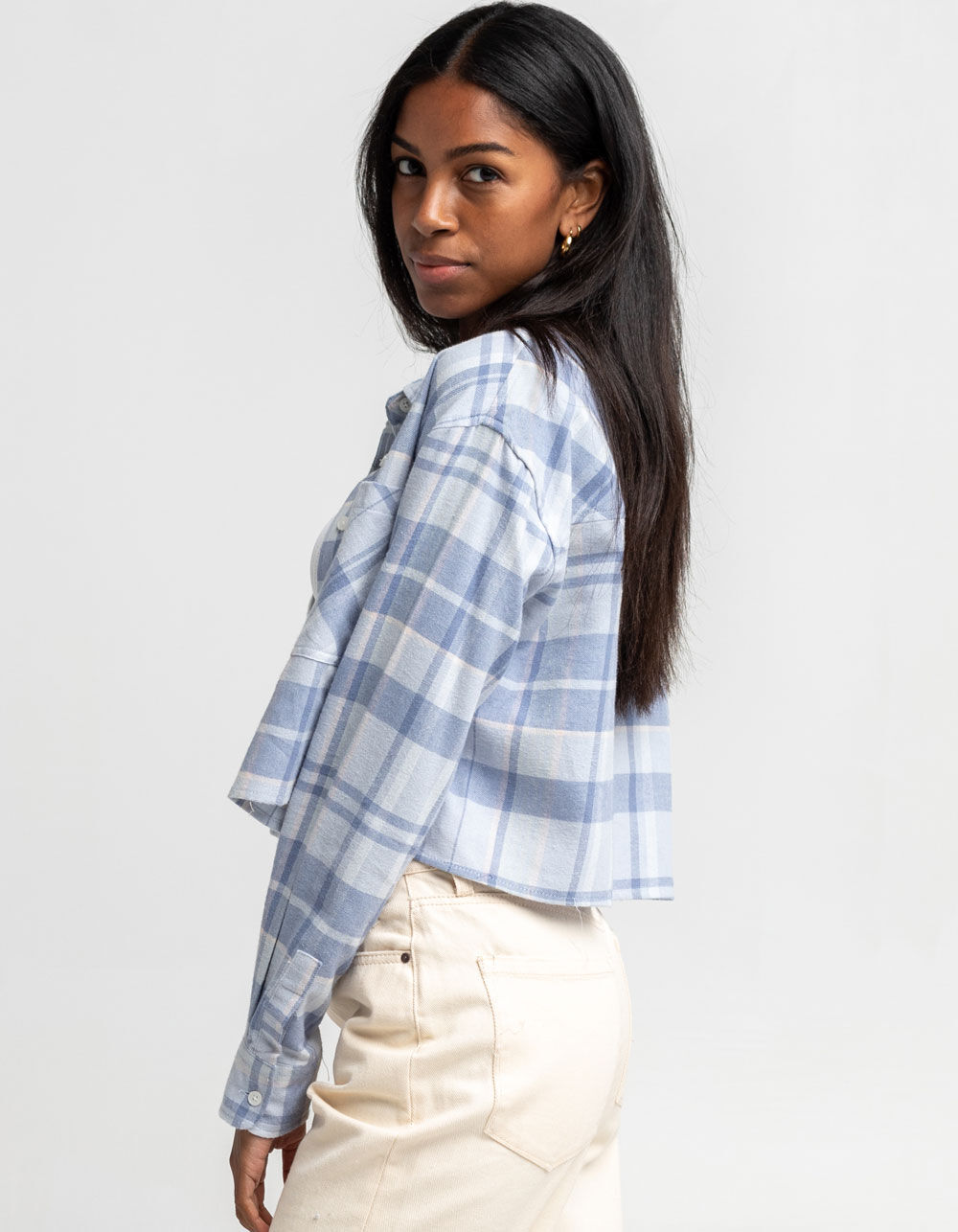RSQ Womens Soft Lucky Tartan Crop 
