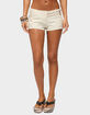 EDIKTED Ceresie Belt Denim Micro Shorts image number 1