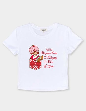 STRAWBERRY SHORTCAKE Naughty And Nice Checklist Womens Baby Tee Alternative Image