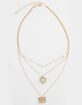 FULL TILT Layered Bow/Heart Charm Necklace image number 1