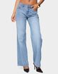 EDIKTED Holly Straight Leg Mid Rise Jeans image number 1