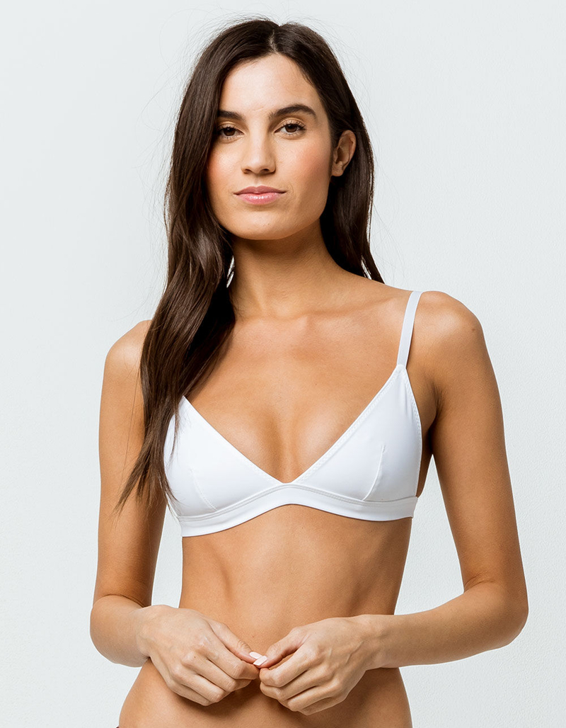 FULL TILT Basic Triangle White Bralette image number 0