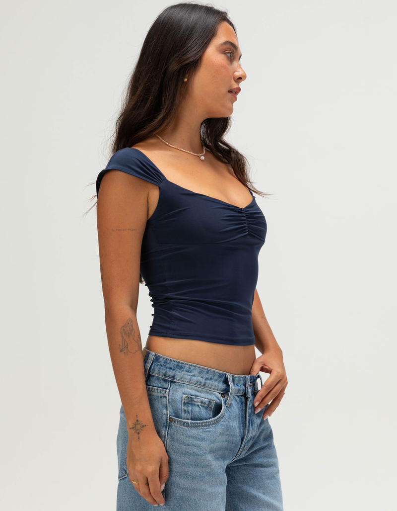 TILLYS Butter Soft Womens Cap Sleeve Cinch Front Tee image number 2