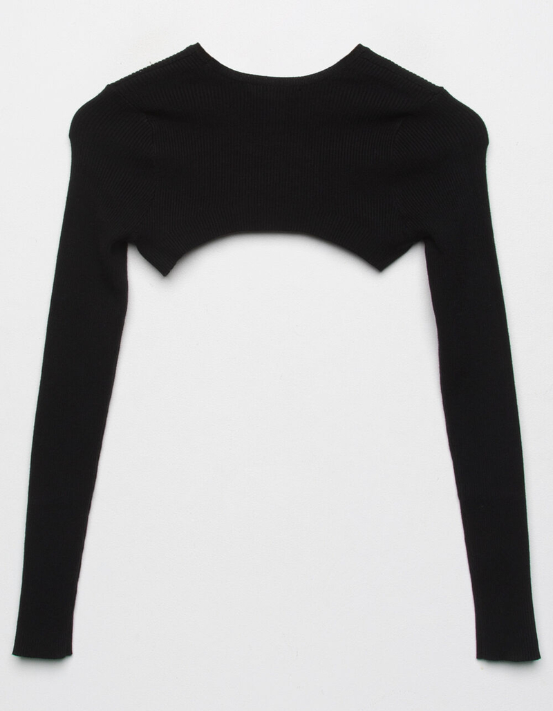 RSQ Pullover Womens Black Sweater Shrug image number 4