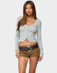 EDIKTED Gayle Lacey V-Neck Long Sleeve Top image number 1