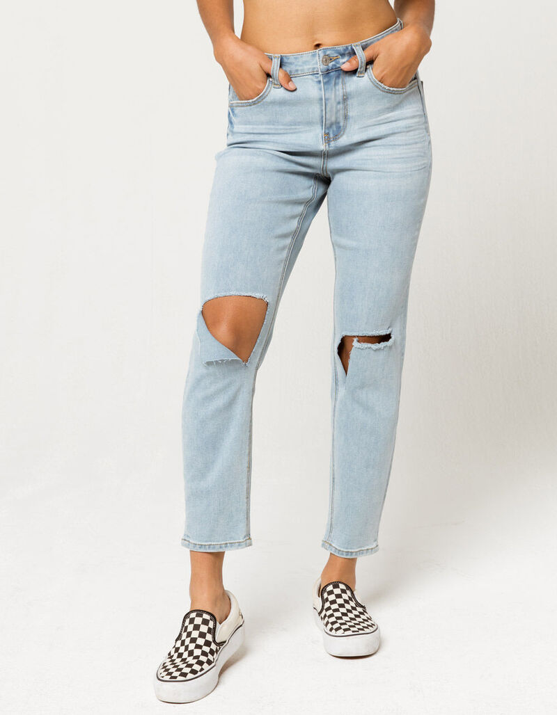 SKY AND SPARROW Ripped Mom Jeans - LTWSH - 358028590