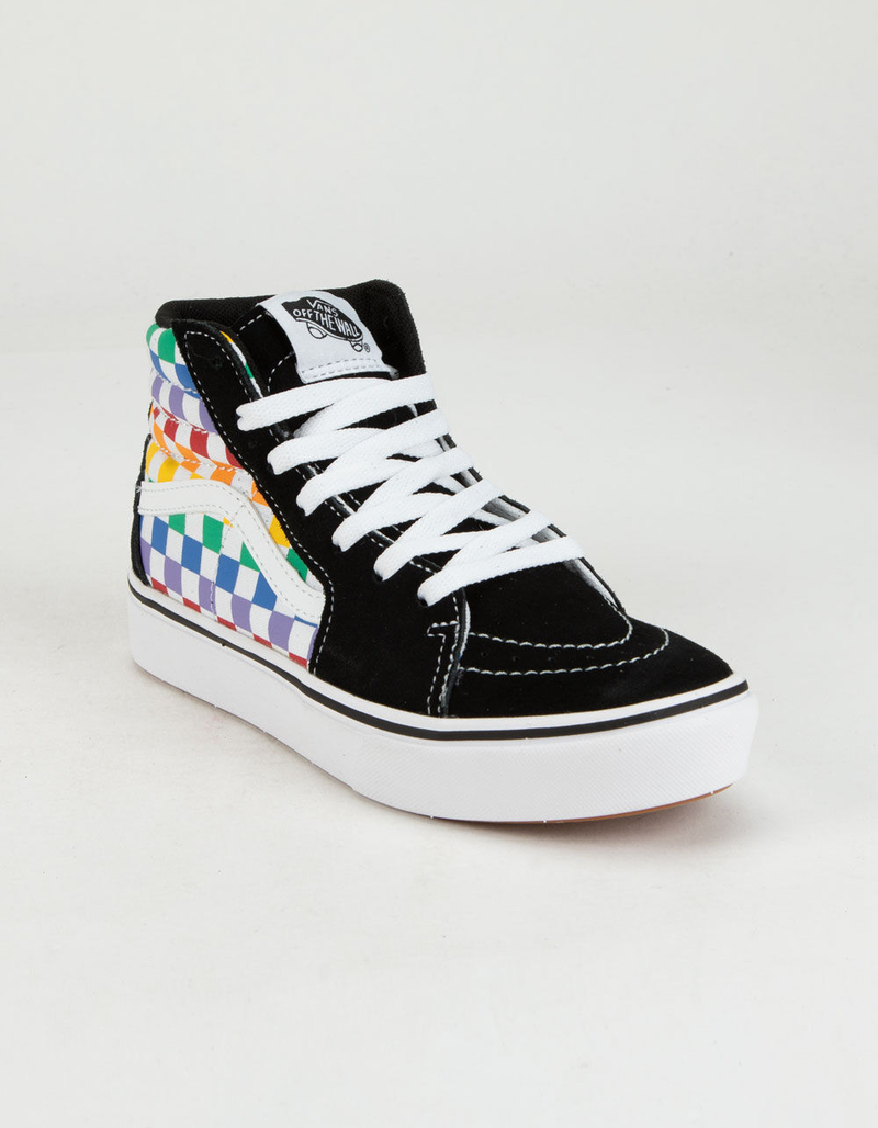 VANS ComfyCush Sk8-Hi Juniors Rainbow Shoes image number 2