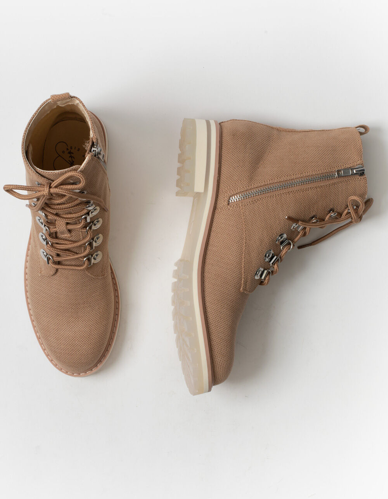 OASIS SOCIETY Camilla Womens Latte Lace Up Boots image number 4