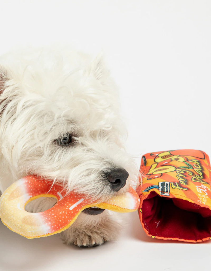 SILVER PAW Furry Peach Dog Play Toy image number 1