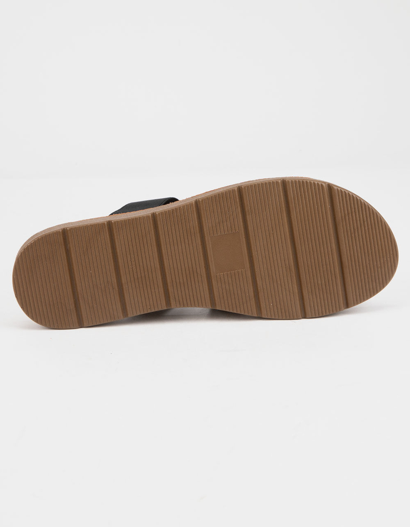 SODA Elastic 3 Strap Black Womens Sandals image number 4