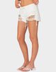 EDIKTED Matilda Low Rise Distressed Denim Shorts image number 3