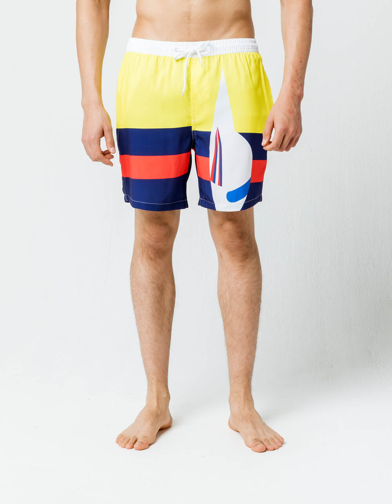UNCLE RALPH Nautical Stripe Mens Volley Shorts image number 2