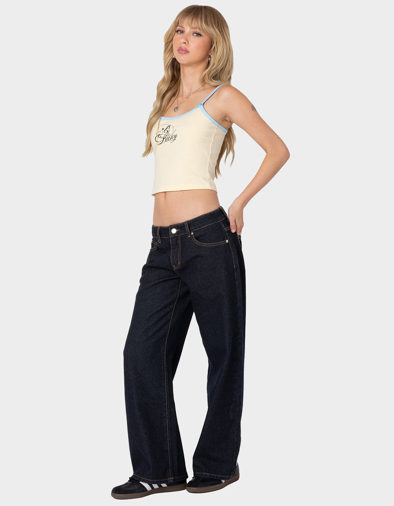EDIKTED Petite Raelynn Washed Low Rise Jeans image number 2
