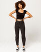 BOZZOLO Square Neck Lettuce Edge Black Womens Tee image number 4