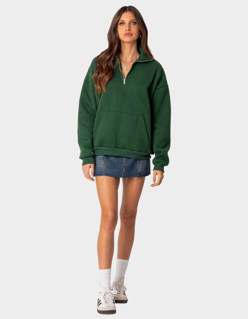 EDIKTED Oversized Quarter Zip Sweatshirt image number 4