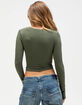 BOZZOLO Womens Long Sleeve Baby Tee image number 4