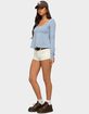 EDIKTED Sare Striped Babydoll Henley Top image number 4