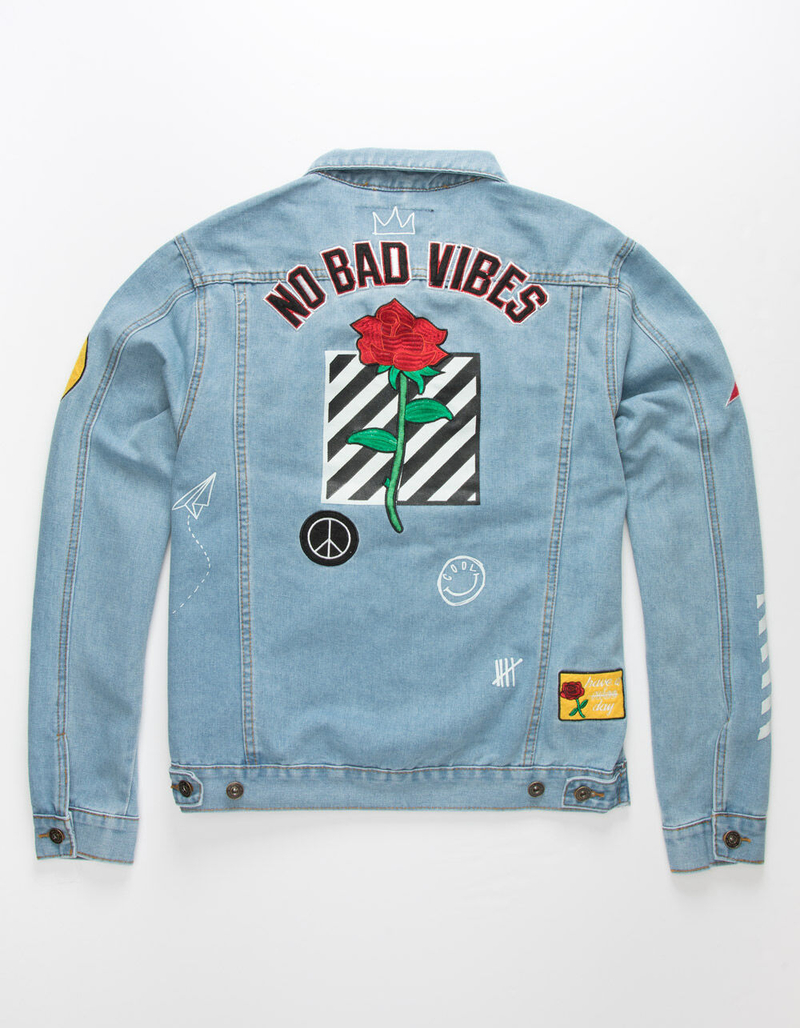 BROOKLYN CLOTH No Bad Vibes Mens Denim Jacket image number 3
