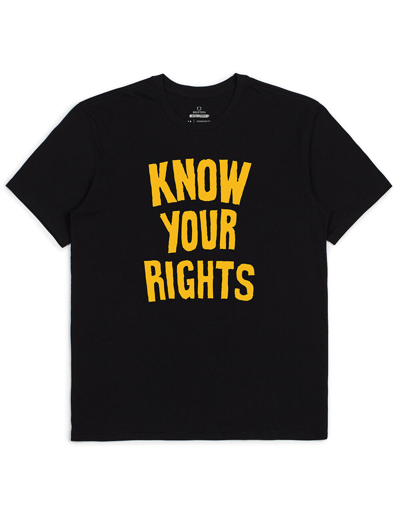 BRIXTON x Strummer Know Your Rights II Mens Black T-Shirt image number 0