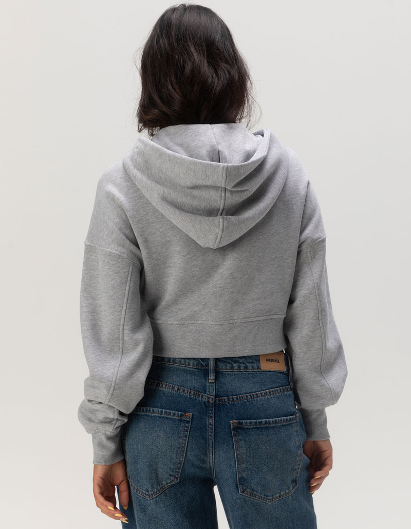 TILLYS Womens Cropped Zip-Up Hoodie image number 3