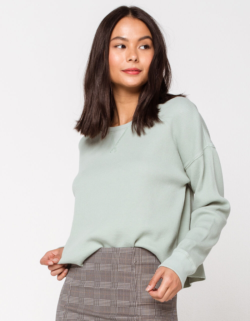 IVY & MAIN Thermal Sage Womens Pullover image number 0