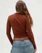 FULL TILT Hibiscus Womens Long Sleeve Baby Tee image number 4