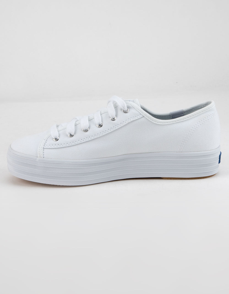 KEDS Triple Kick White Womens Platform Shoes image number 3