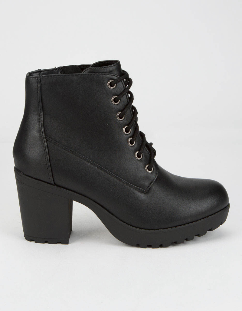 SODA Lug Sole Lace Up Womens Booties image number 1