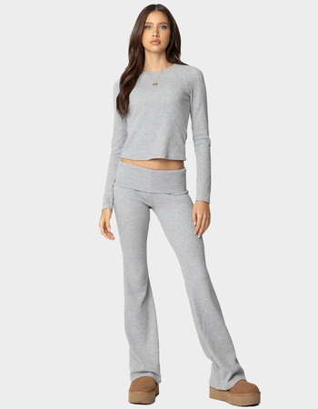 EDIKTED Sab Fold Over Waffle Knit Pants Alternative Image