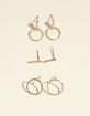 WEST OF MELROSE 3 Pairs Circle & Bar Stud Earrings image number 2