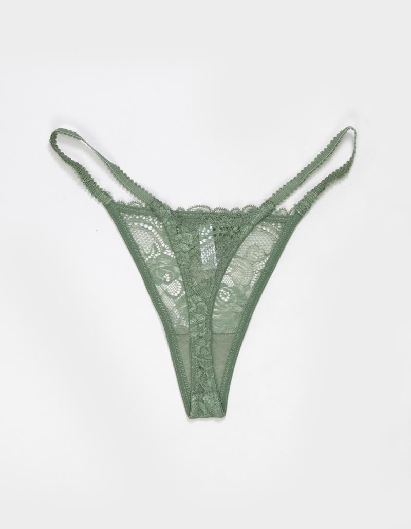 FULL TILT Floral Allover Lace Thong image number 1