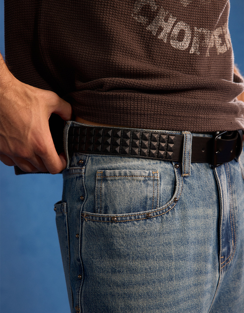 3 Row Pyramids Mens Belt image number 1