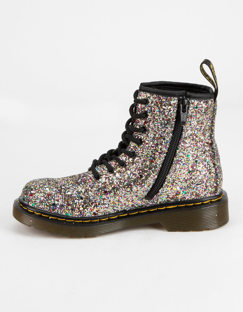 DR. MARTENS 1460 Chunky Silver Glitter Girls Boots image number 2