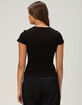 BOZZOLO Womens Rib Long Baby Tee image number 4