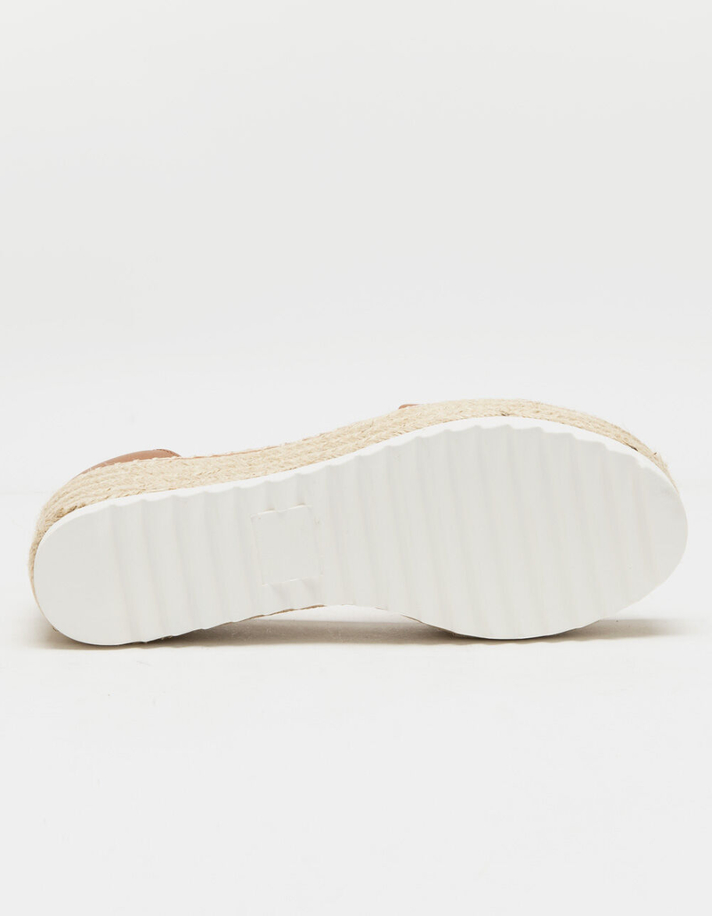 SODA Espadrille Ankle Strap Womens Tan Flatform Sandals image number 2